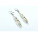 Earrings Silver 925 Sterling Dangle Drop Marcasite & Mother of Pearl Stone B567